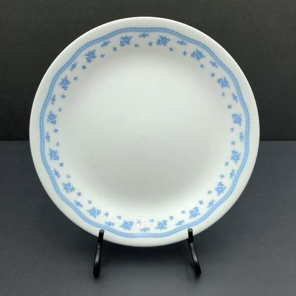 Corelle Morning Blue Luncheon Plates Corning Blue Floral Salad Plates - Picture 2 of 5